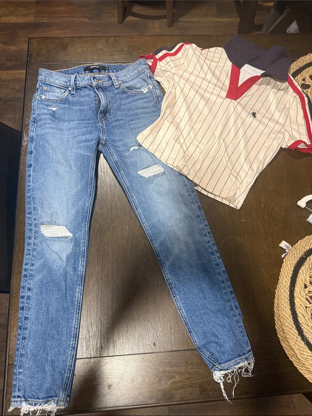 Hudson Jeans Light Blue Distressed Boyfriend Jeans